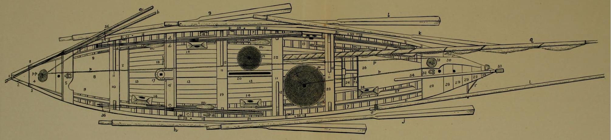 Deck view of a whaleboat